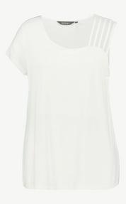 (U33) Ulla Popken T-Shirt weiß asymmetrisch 807006 200