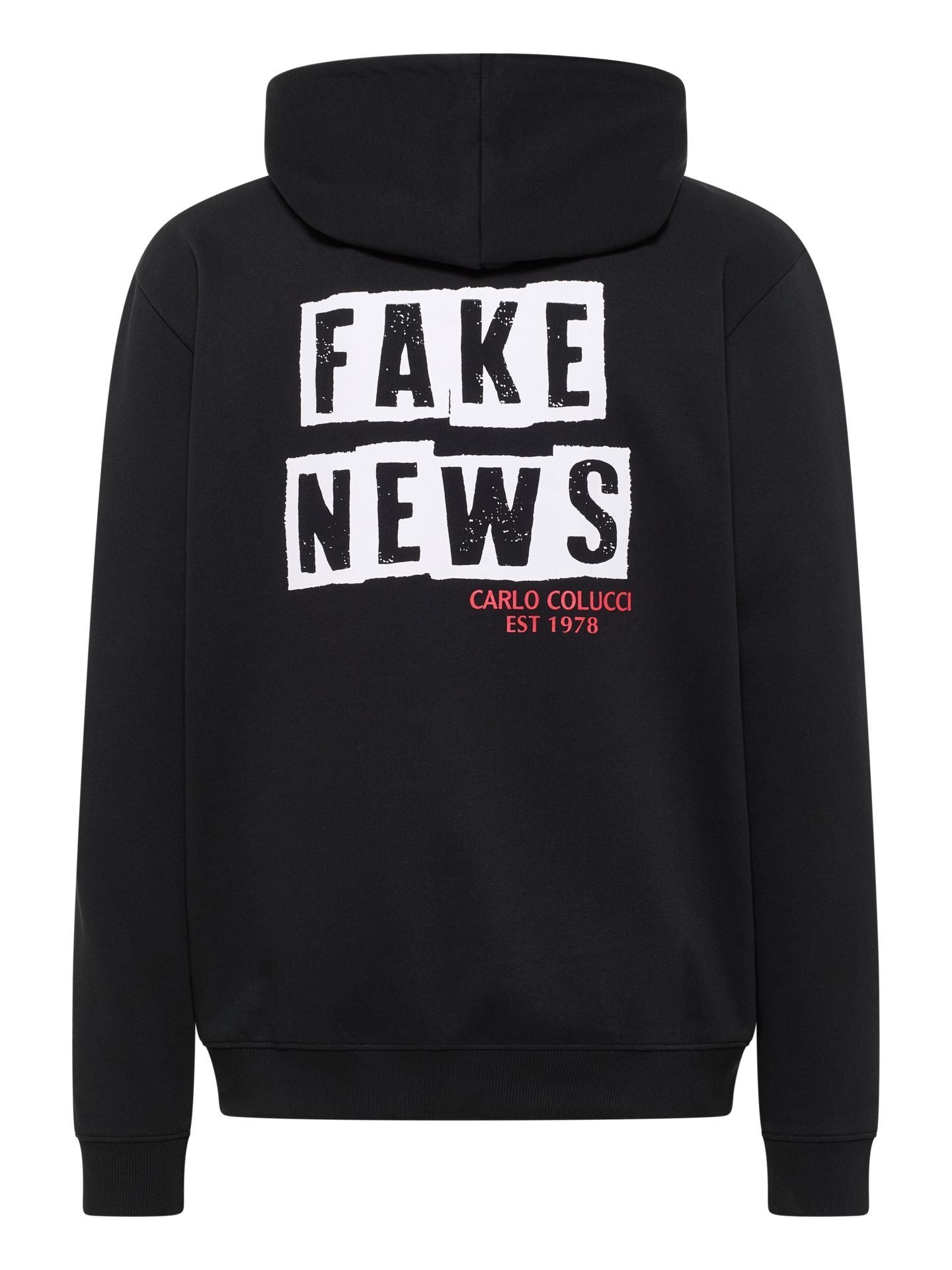 Carlo Colucci Fake News Hoodie schwarz weiß C4227 -114-