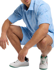 Carlo Colucci Frottee Poloshirt Set hellblau Gr XS