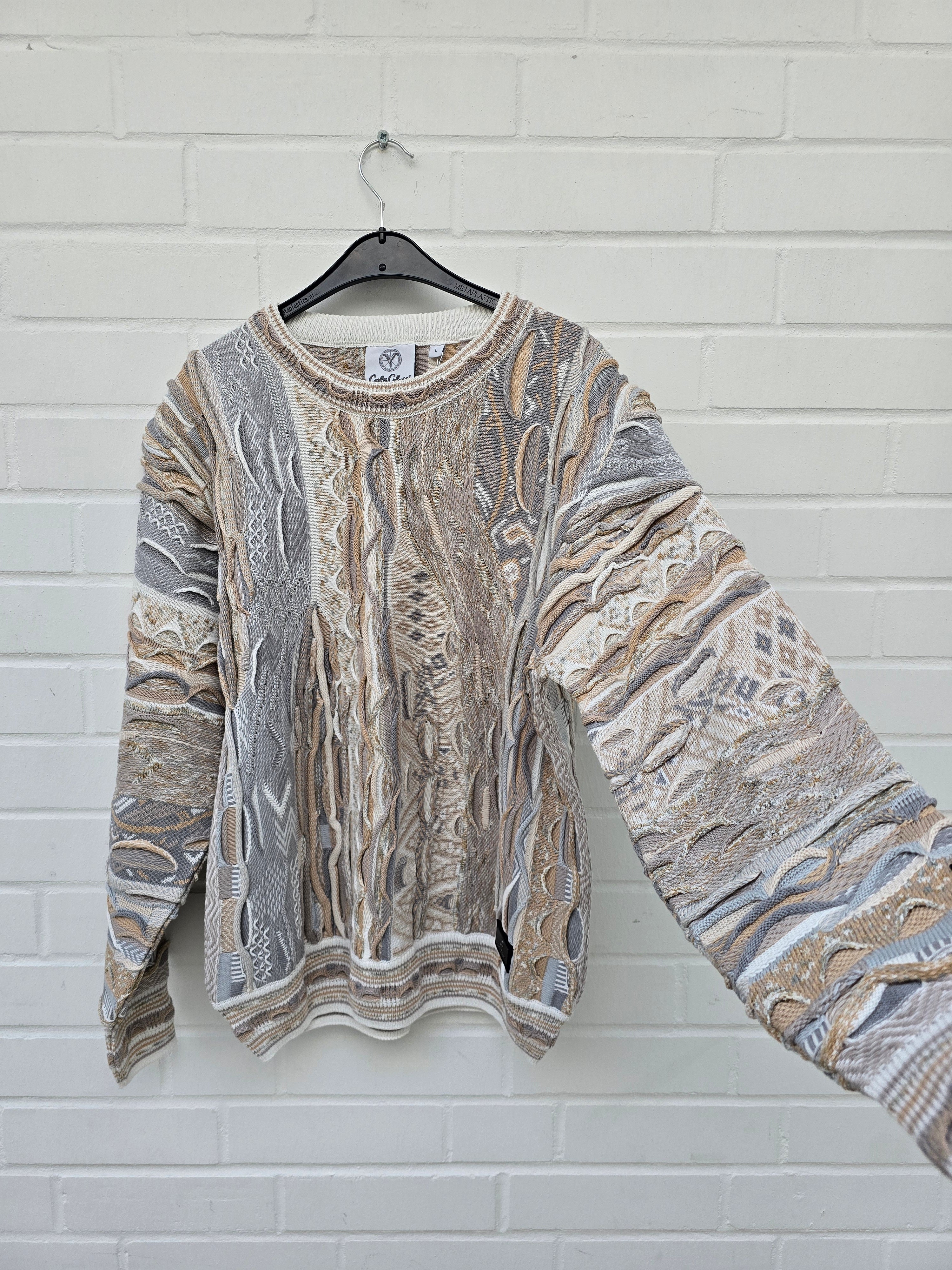 (100) Carlo Colucci 3d Strickpullover C12501 Col 561 beige