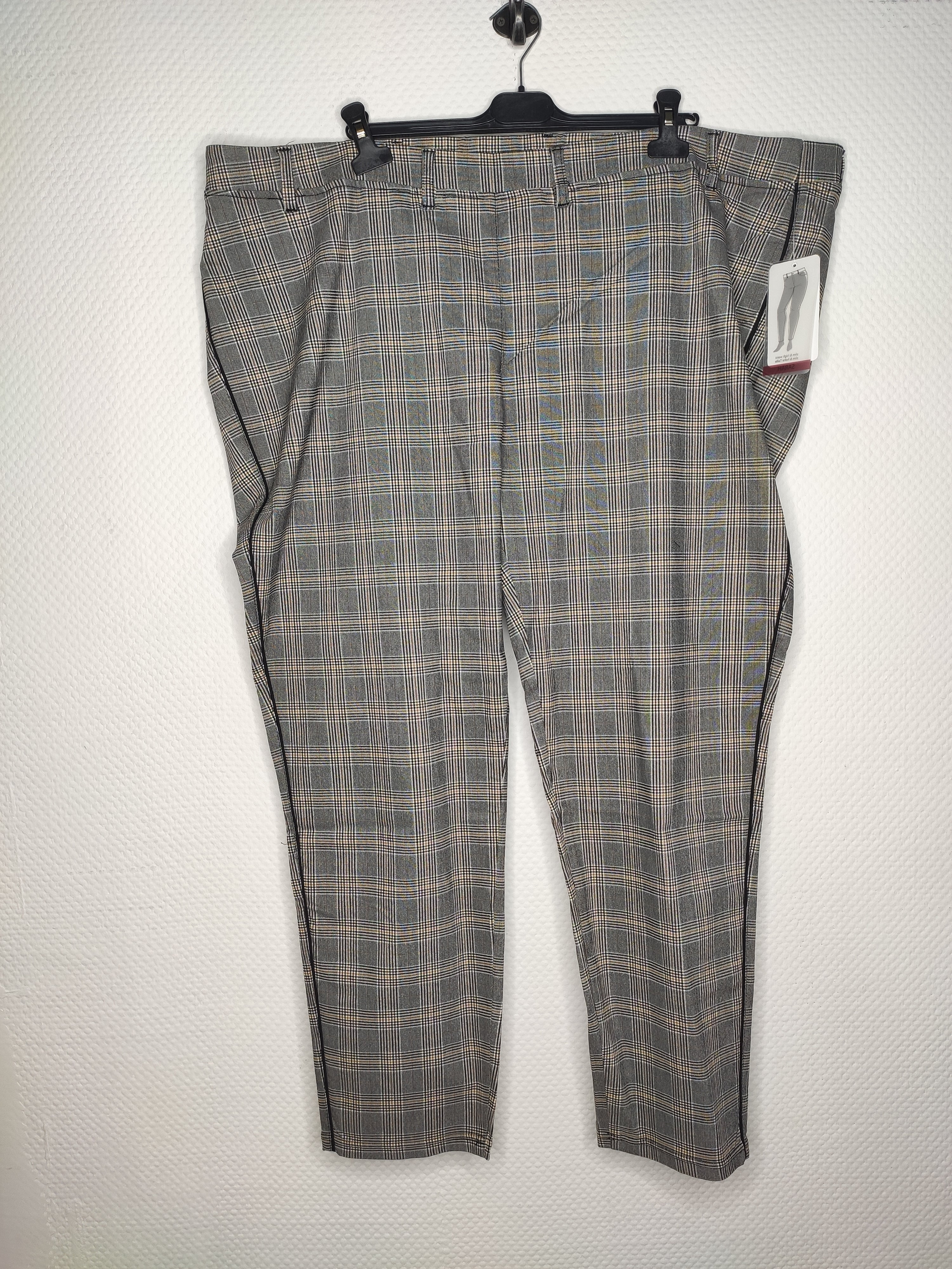 (U18) Ulla Popken Hose kariert grau 797867 130