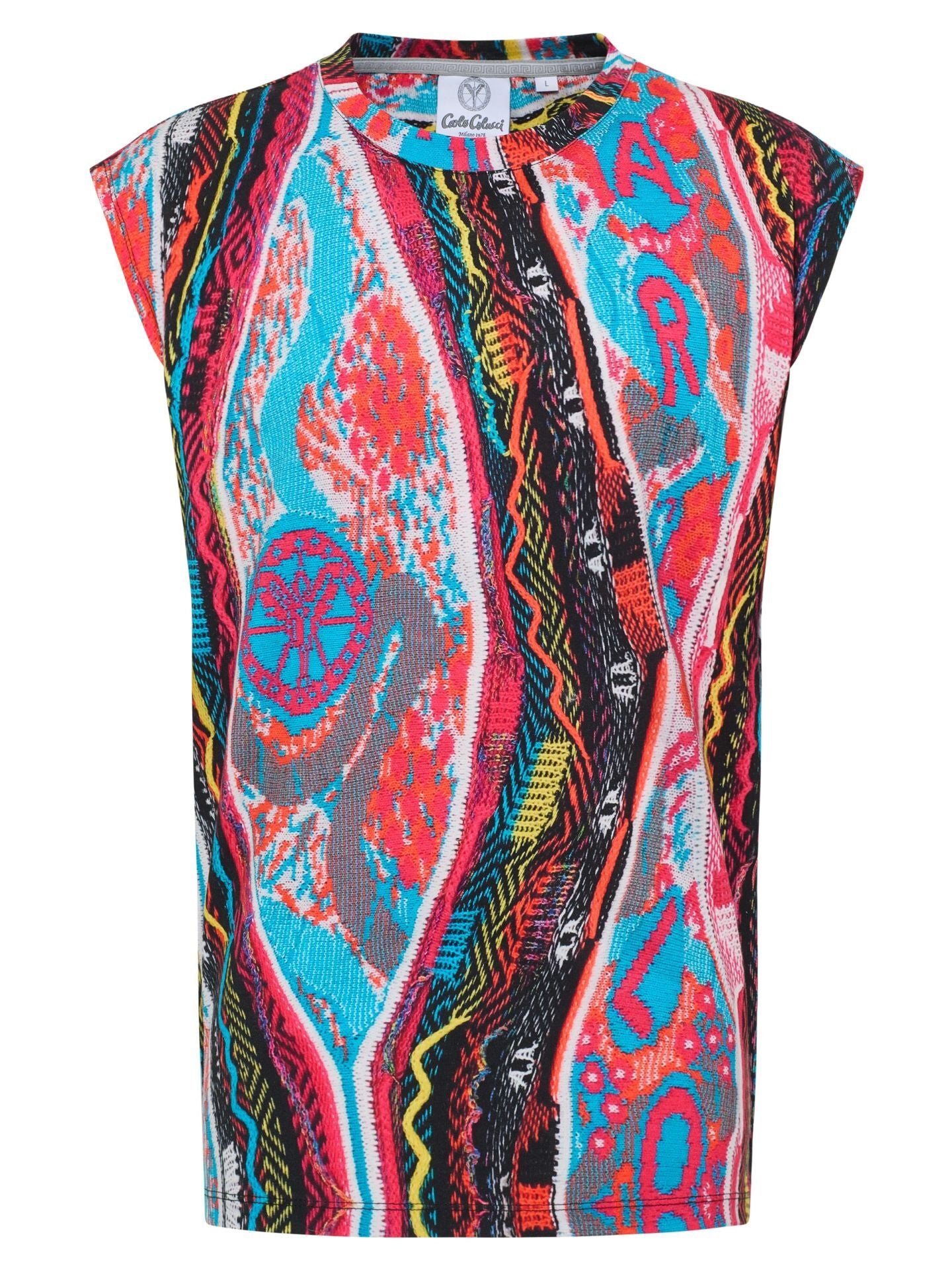 (121) Carlo Colucci Tanktop bunt muster