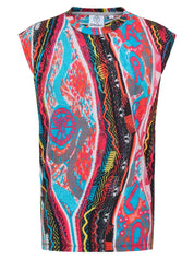 (121) Carlo Colucci Tanktop bunt muster