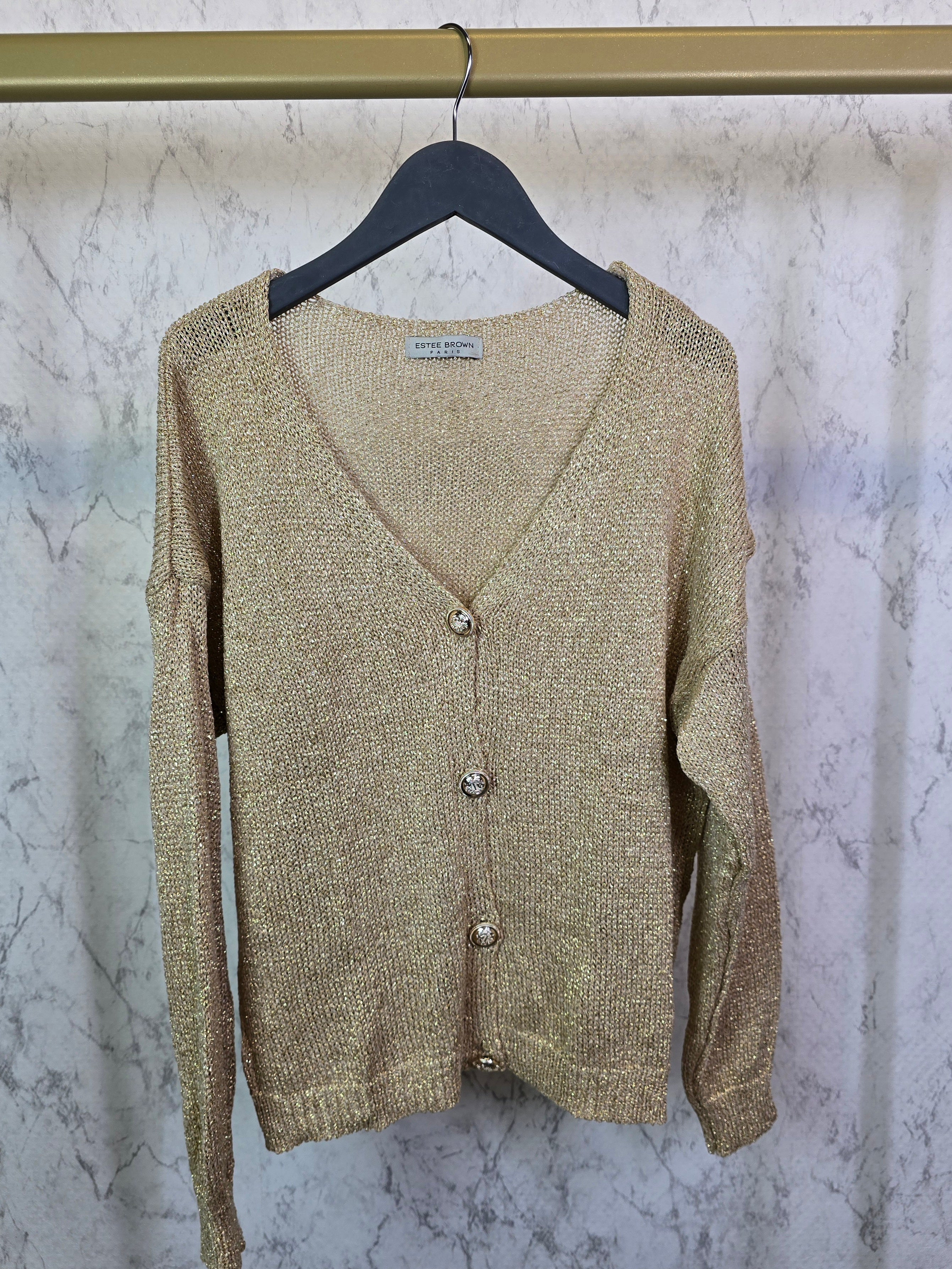 Strickpullover Übergangspullover gold (22)