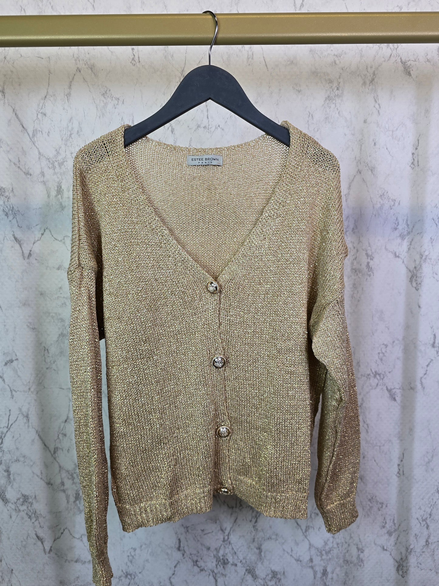 Strickpullover Übergangspullover gold