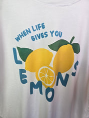 T Shirt Damen weiß Zitronen "When Life gives you lemons"
