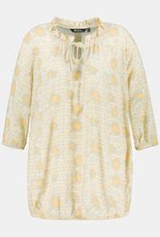 (U26) Ulla Popken Bluse Gelb Blumenmuster 801378 608