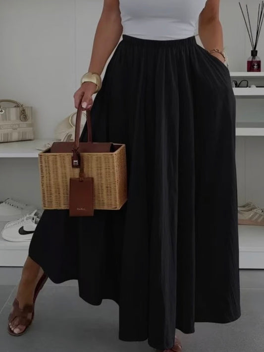 Langer Rock mit Taschen  Sommer luftig