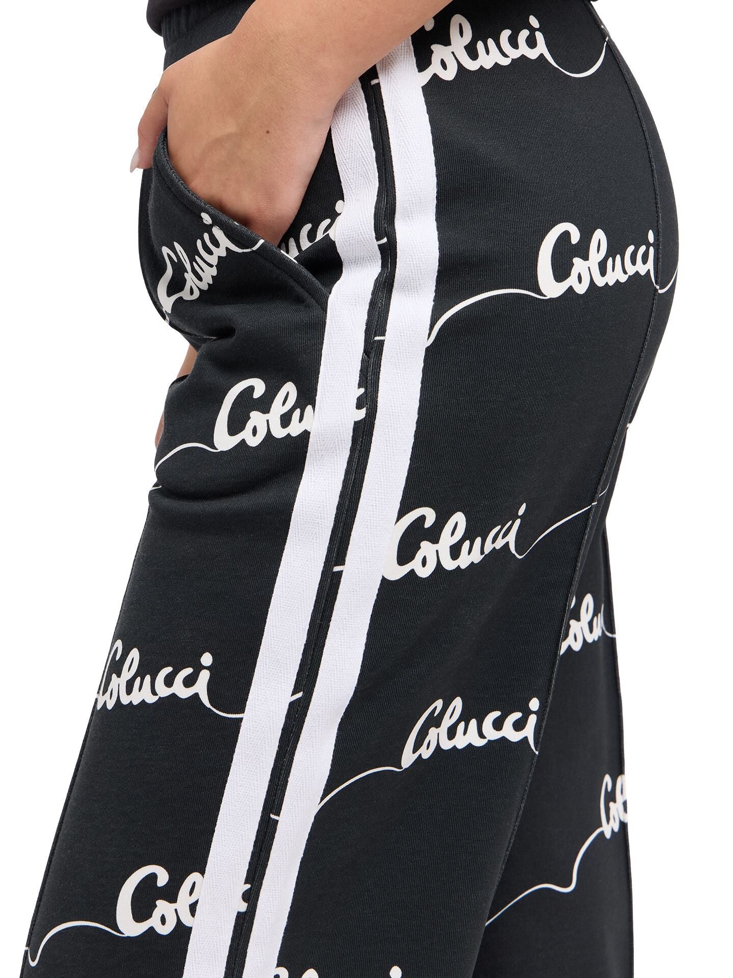 Carlo Colluci Damen Hose schwarz weiß -23-