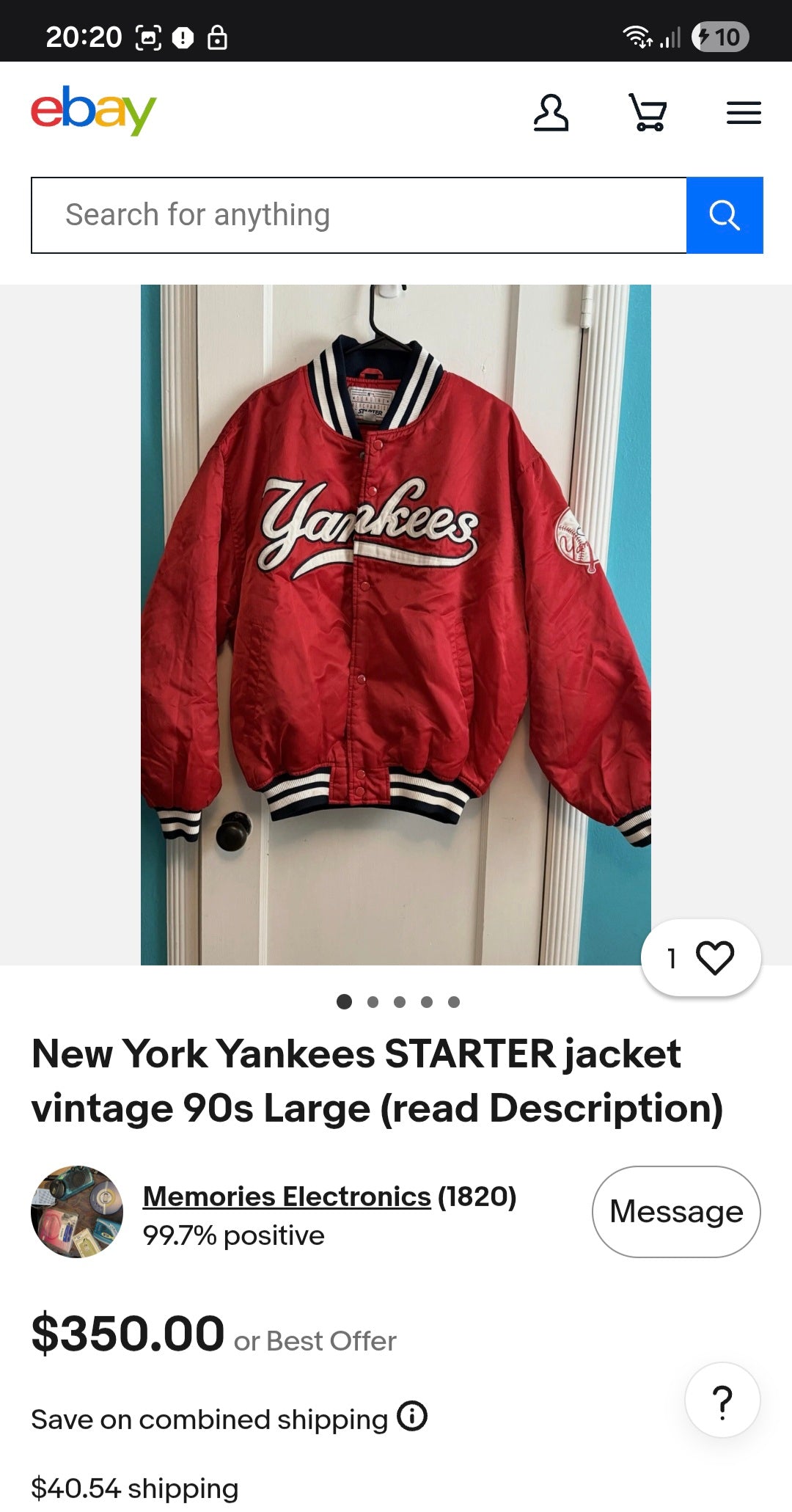 Vintage Neu New York Yankees Jacke (einige schwarze kleine Punkte)