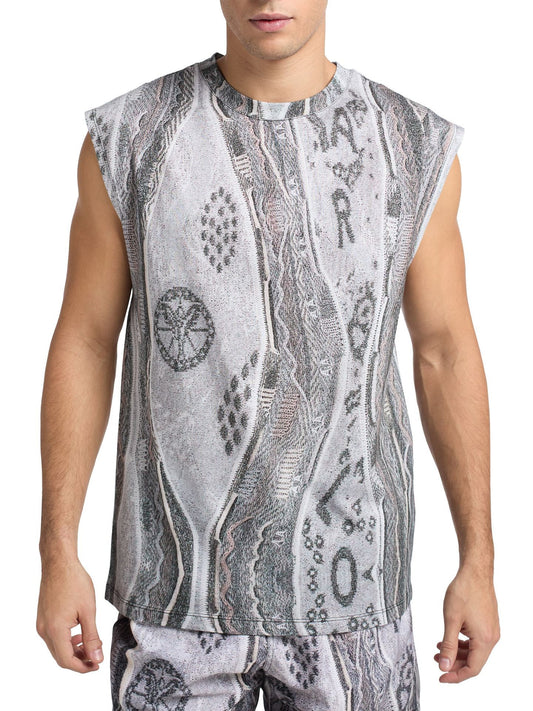 (121) Carlo Colucci Tanktop grau muster