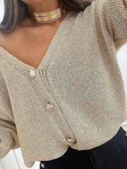 Strickpullover Übergangspullover gold (22)