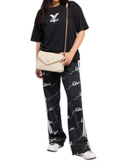 Carlo Colluci Damen Hose schwarz weiß -23-