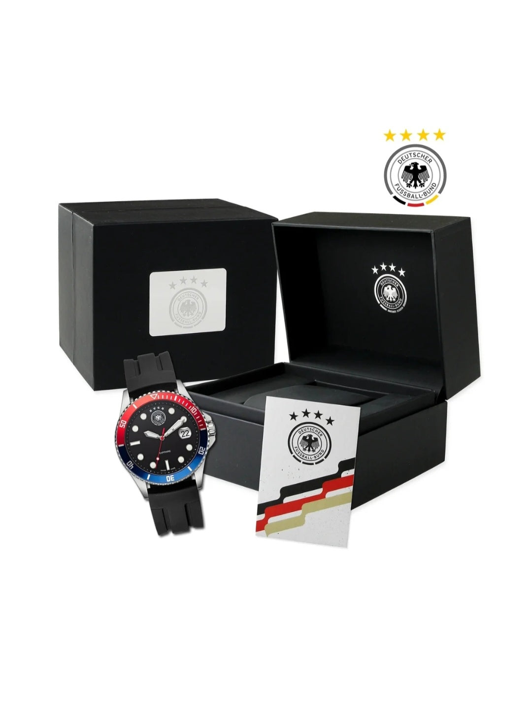 DFB Uhr schwarz Gummiarmband schwarz Ziffernblatt Nr 4 20504-1