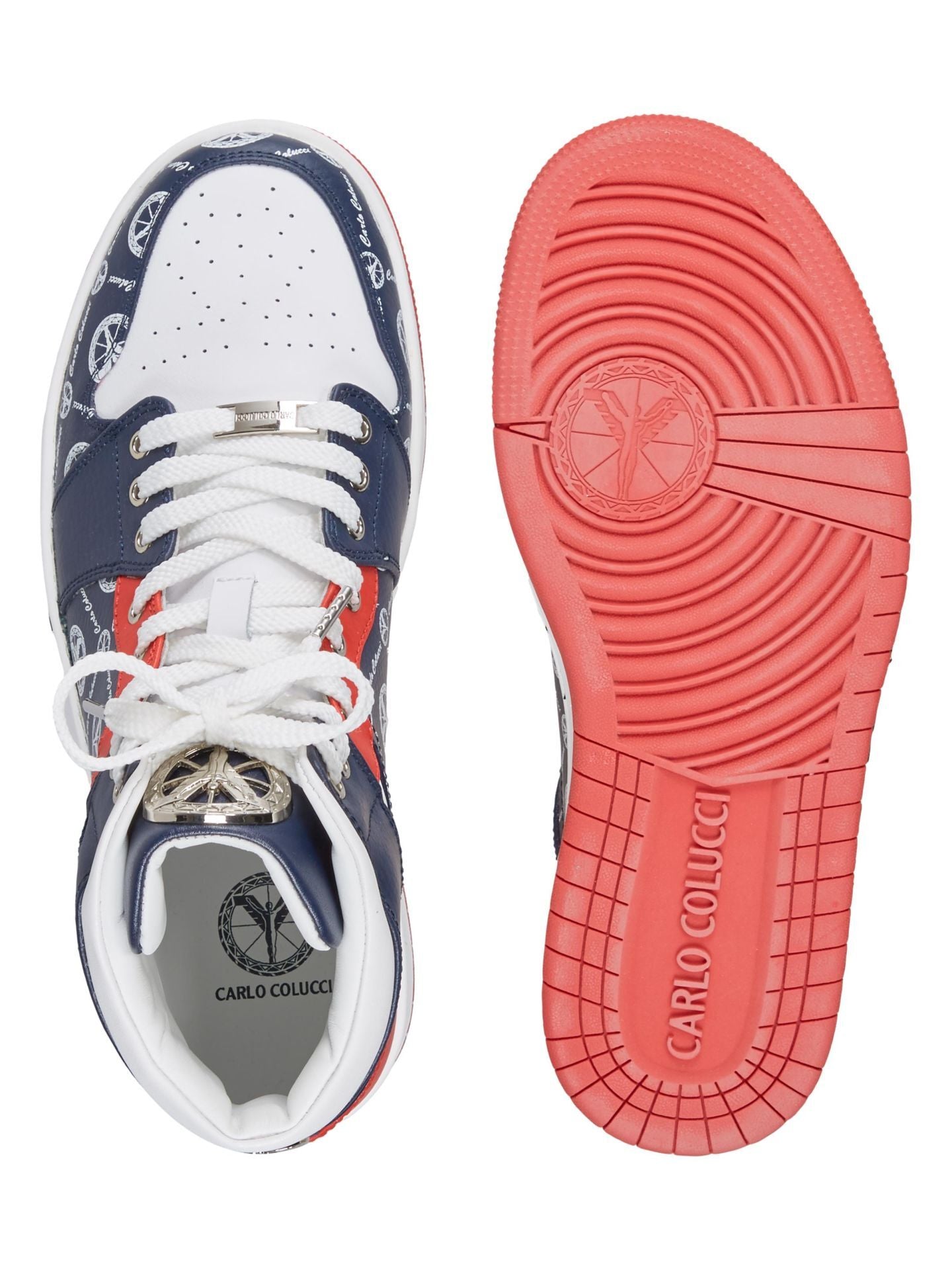 Carlo Colucci Sneaker High Navyblau rot CC-AOP-01-101
