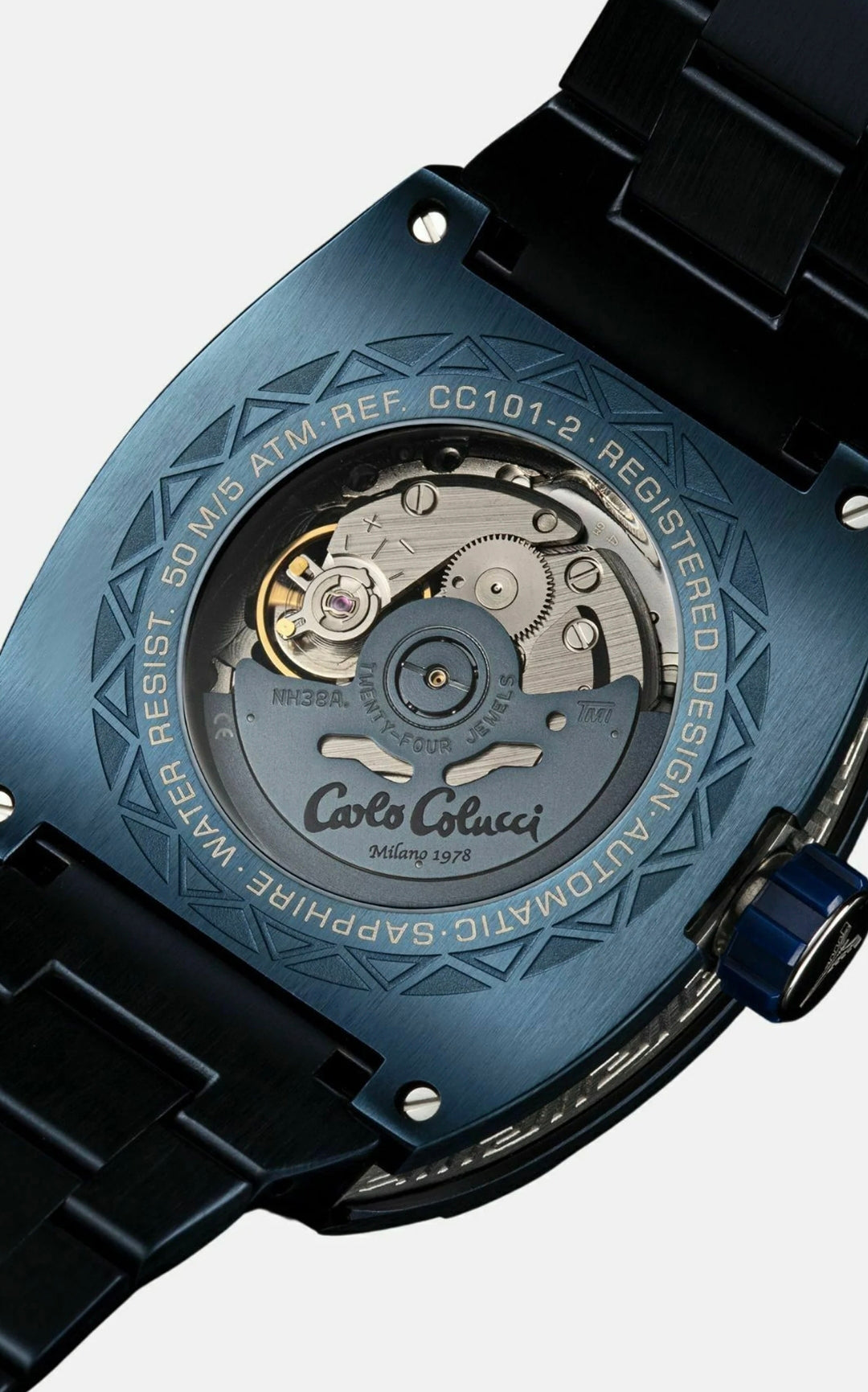 Nr23 Carlo Colucci Armbanduhr navyblau Metallarmband CC101-2 Hersteller Garantie 2 Jahre