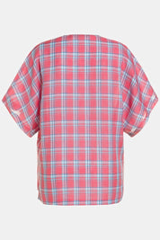 (U28) Ulla Popken Bluse kariert Rot/Blau 807267 527