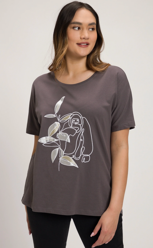 (U10) Ulla Popken T-Shirt Grau 808480 101