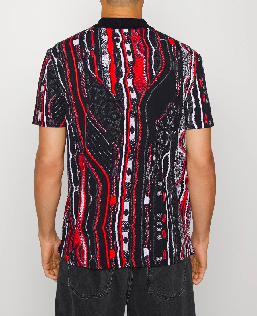 Carlo Colucci Poloshirt schwarz bunt Comfort Fit -59-