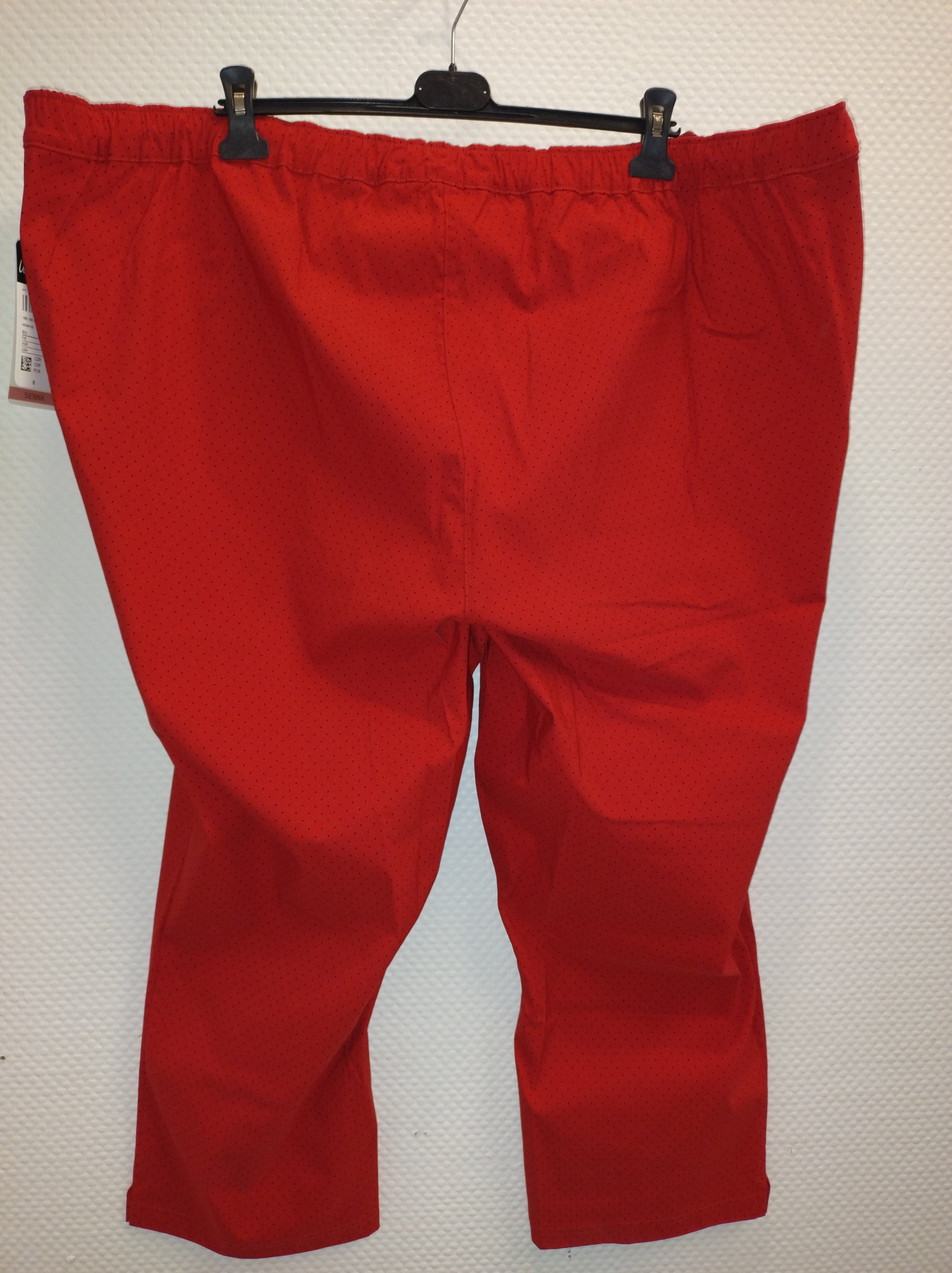 (U12) Ulla Popken Hose Rot gepunktet schwarz 782013 530