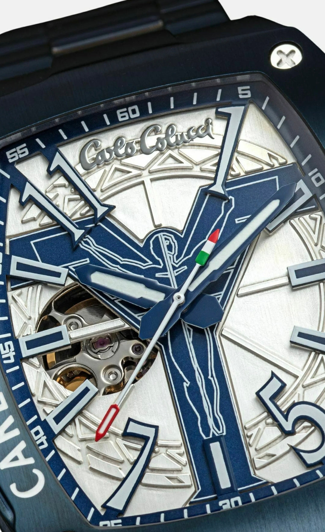 Nr23 Carlo Colucci Armbanduhr navyblau Metallarmband CC101-2 Hersteller Garantie 2 Jahre