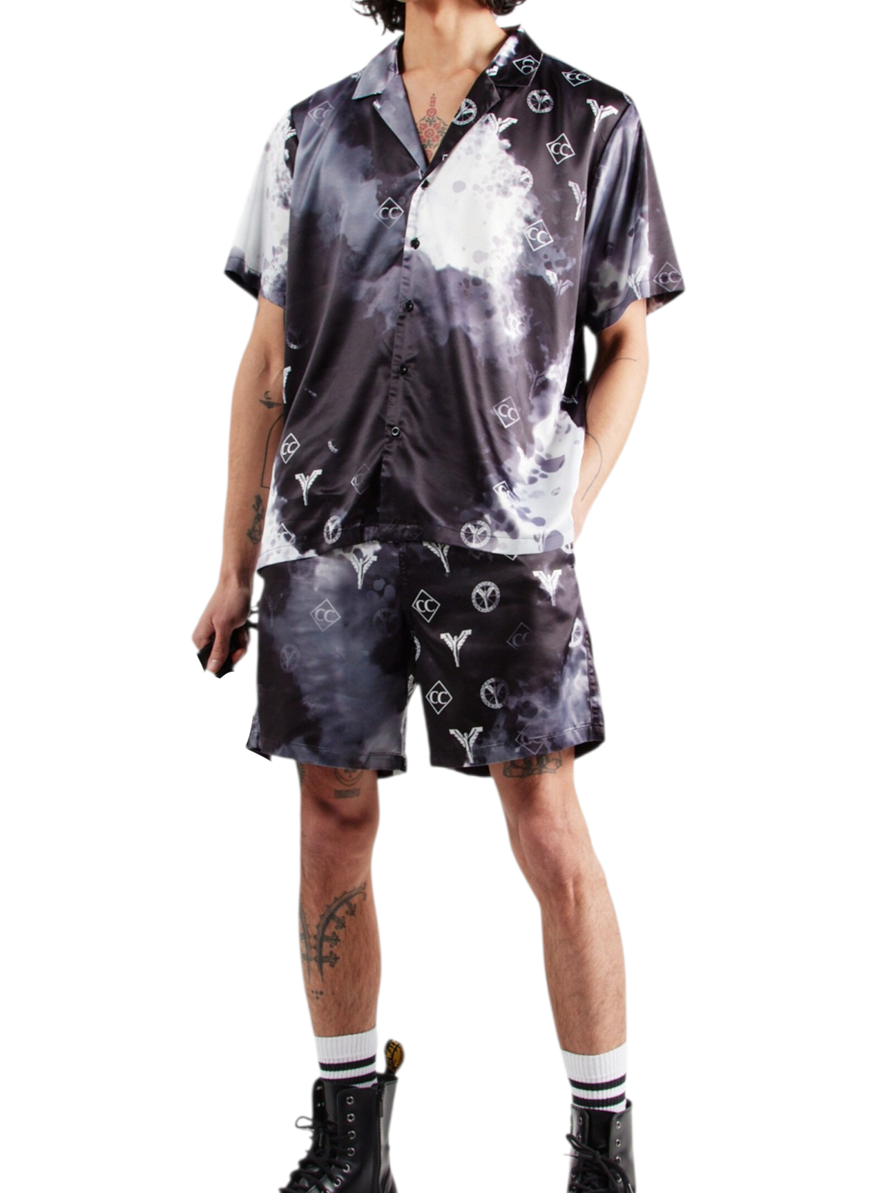 Carlo Colucci Satin Set schwarz GrS -St4-