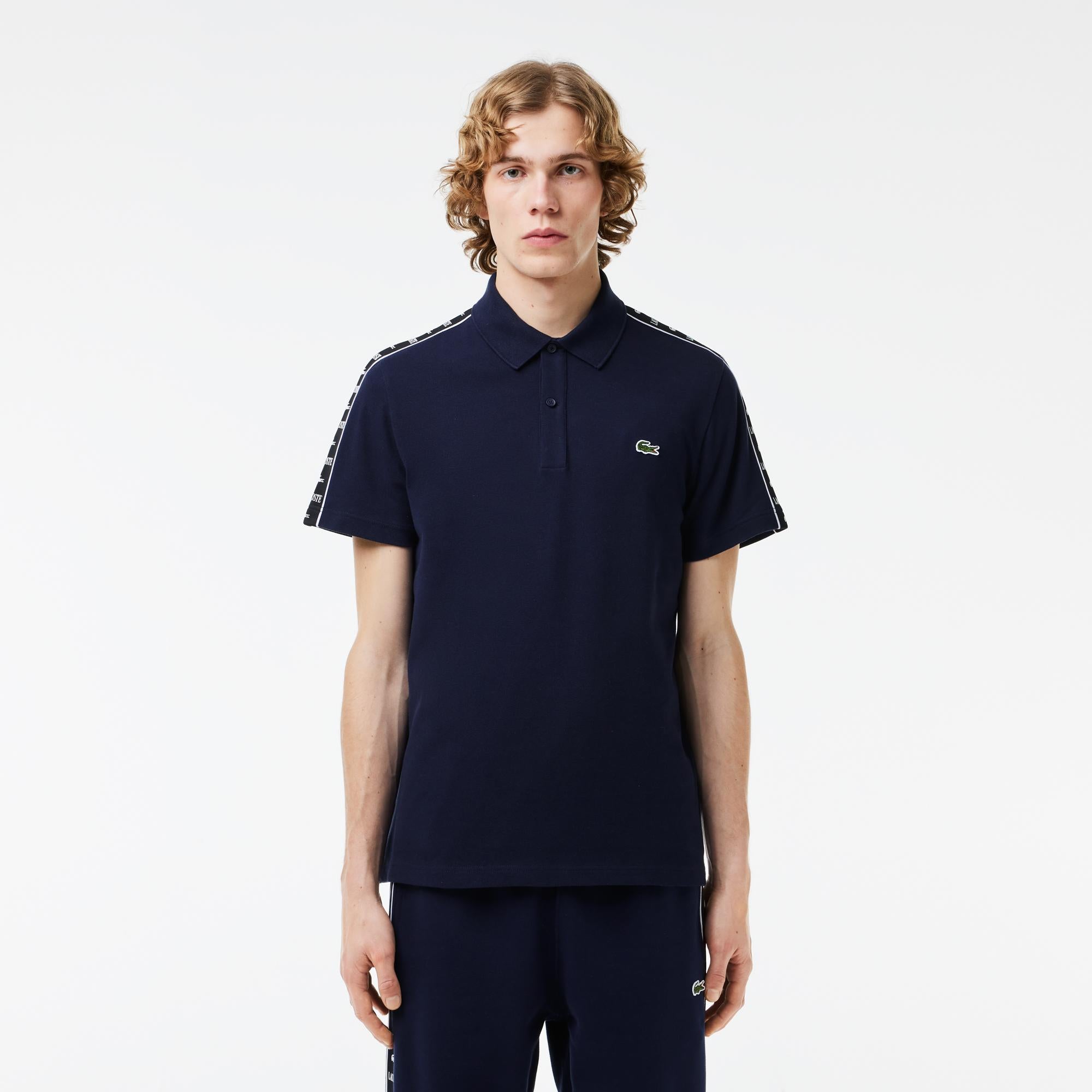 LACOSTE Poloshirt navy blau navyblau Schultern Logo -155-