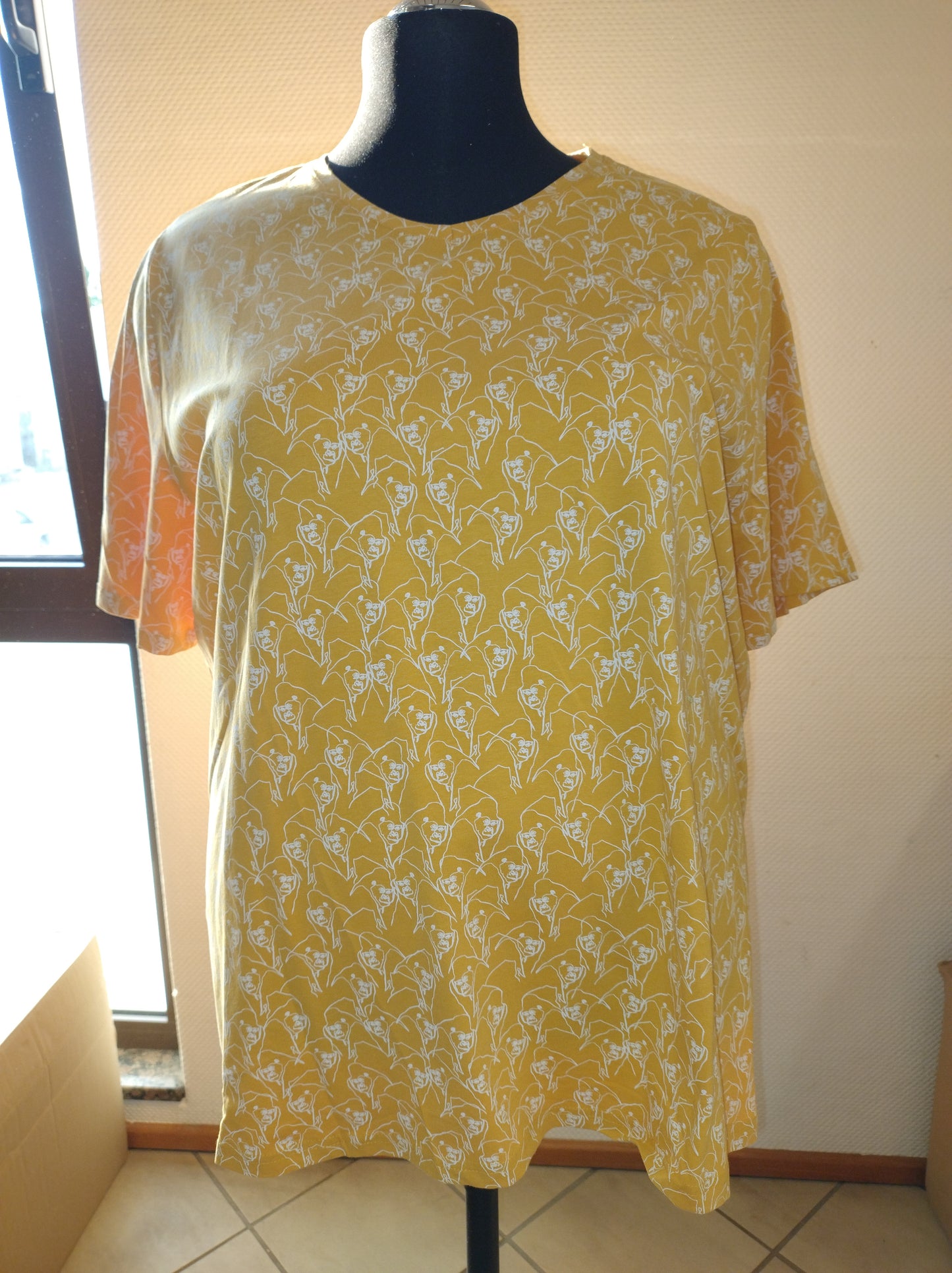 (U25) Ulla Popken T-Shirt Gelb Muster Gorilla 808469 661
