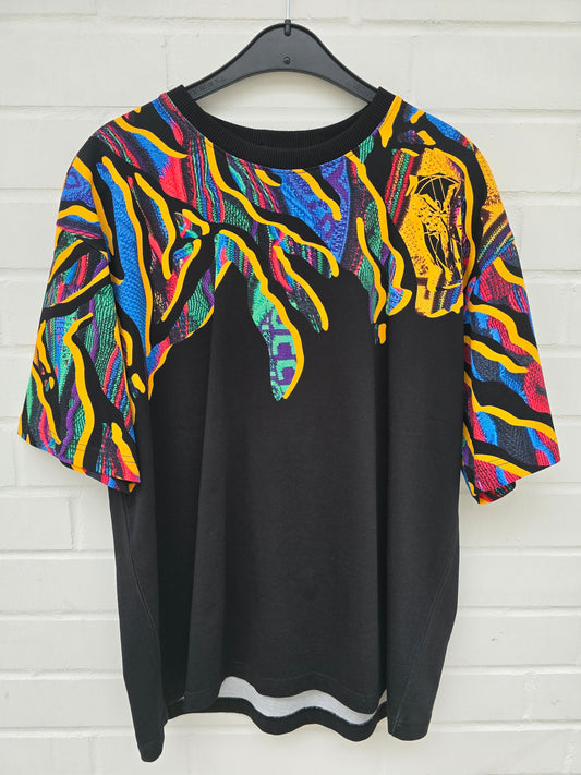 (58) Carlo Colucci Tshirt schwarz bunt M
