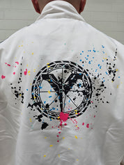 Original UVP 280€ Carlo Colucci  Jogging Anzug creme schwarz Farbspritzer