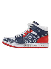 Carlo Colucci Sneaker High Navyblau rot CC-AOP-01-101