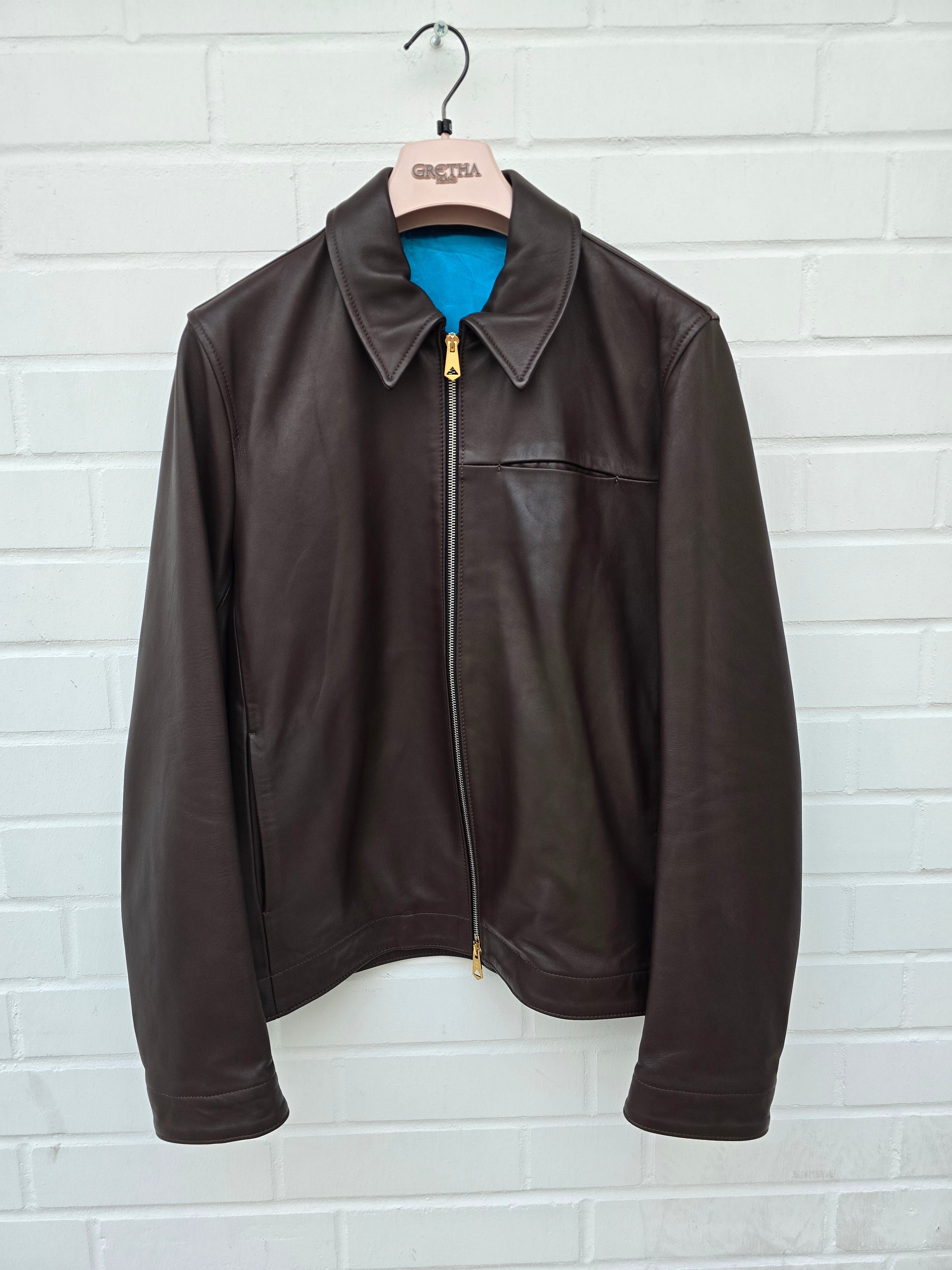 Paul Smith Herren Lederjacke braun Gr M Echtleder