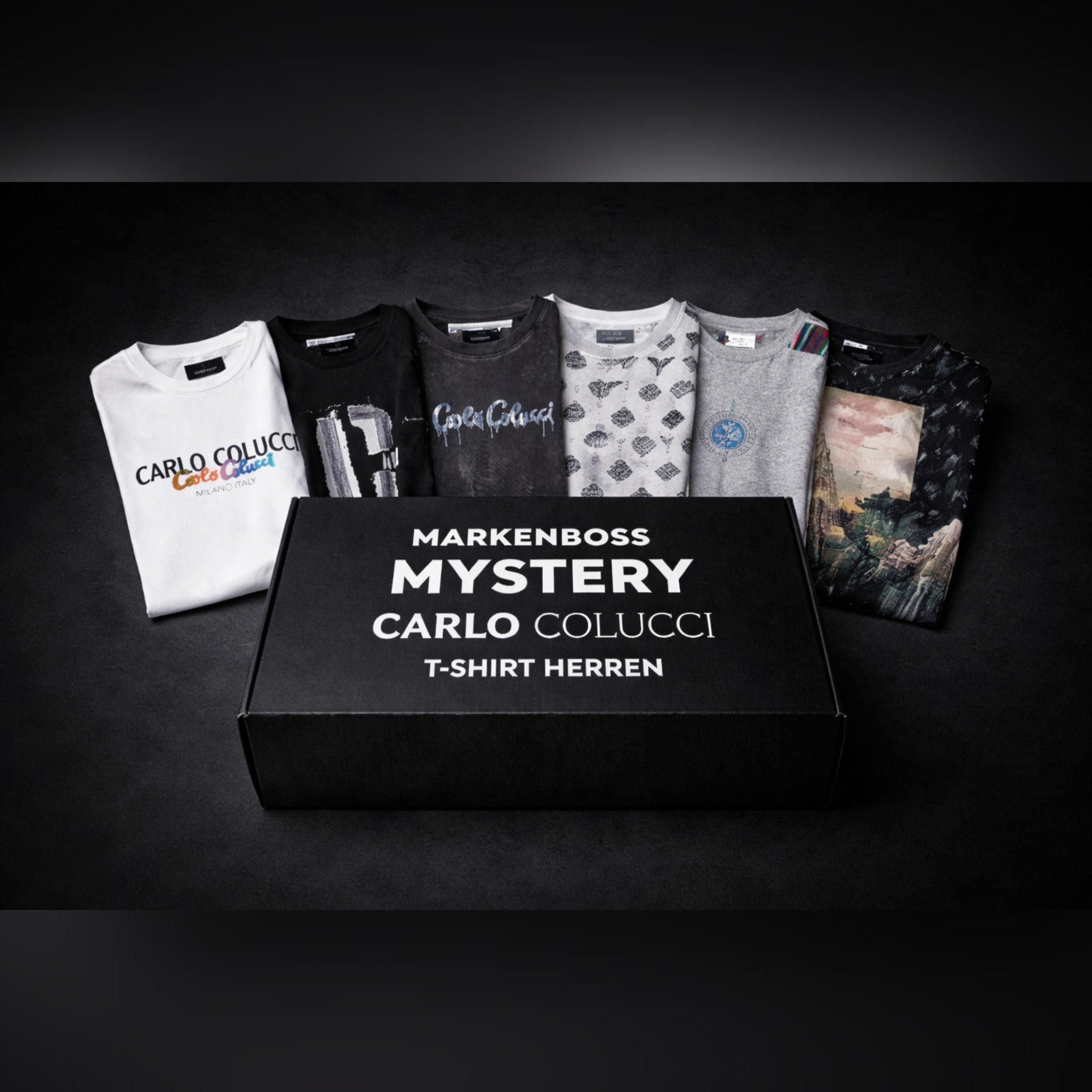 MYSTERY BOX Carlo Colucci 1x Tshirt Herren schlichter / weniger Muster / nicht bunt Uvp 99,99€ - 119,99€