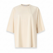 Carlo Colucci Tshirt oversize cremeweiß unisex Gummiprint -40-