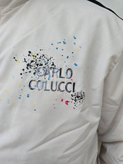 Original UVP 280€ Carlo Colucci  Jogging Anzug creme schwarz Farbspritzer