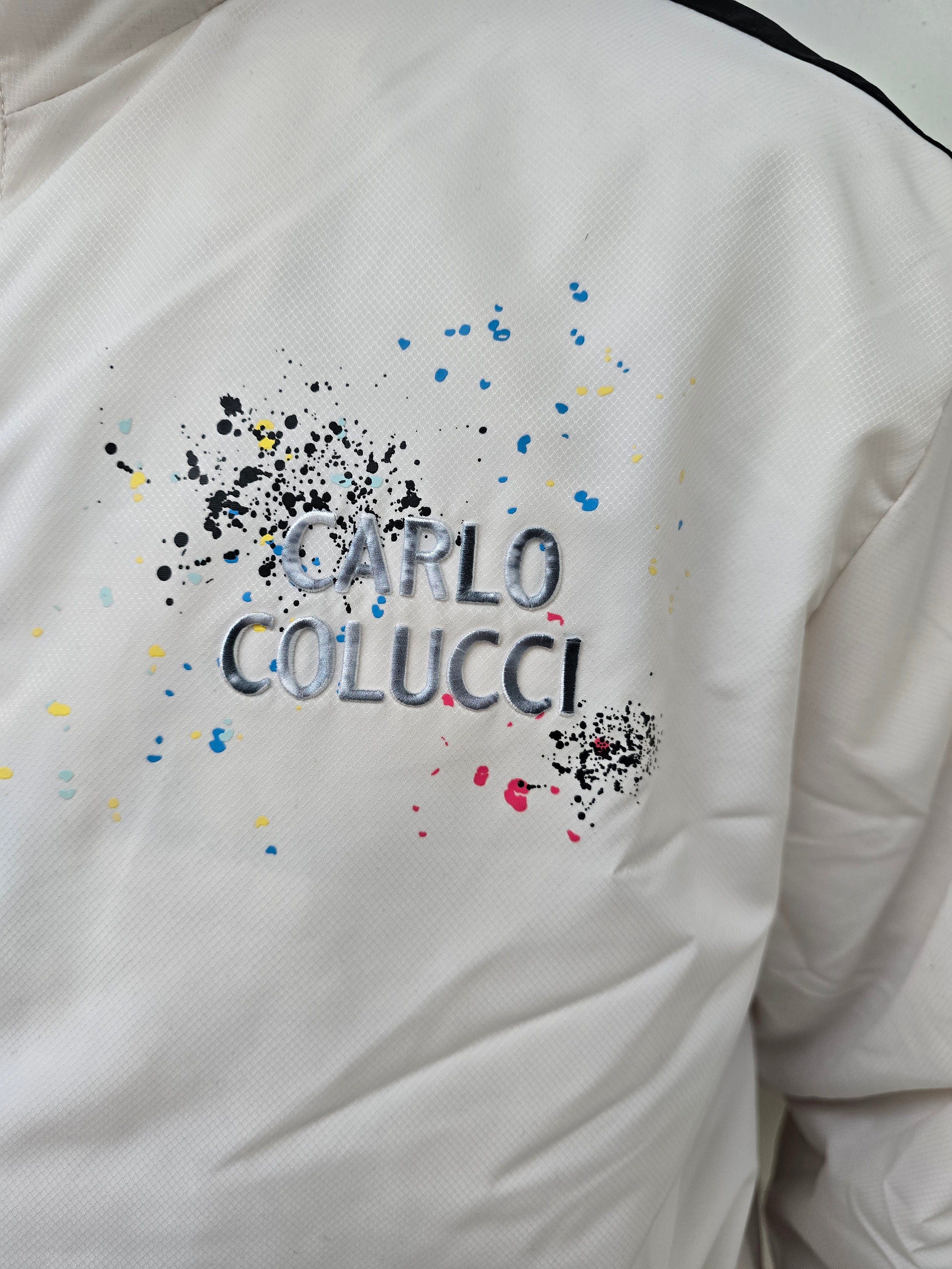 Original UVP 280€ Carlo Colucci  Jogging Anzug creme schwarz Farbspritzer