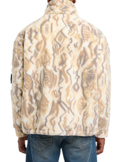 (144) Carlo Colucci Teddyjacke beige muster unisex Jacke