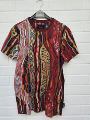 Carlo Colucci Tshirt rot muster 3d Optik Gr S