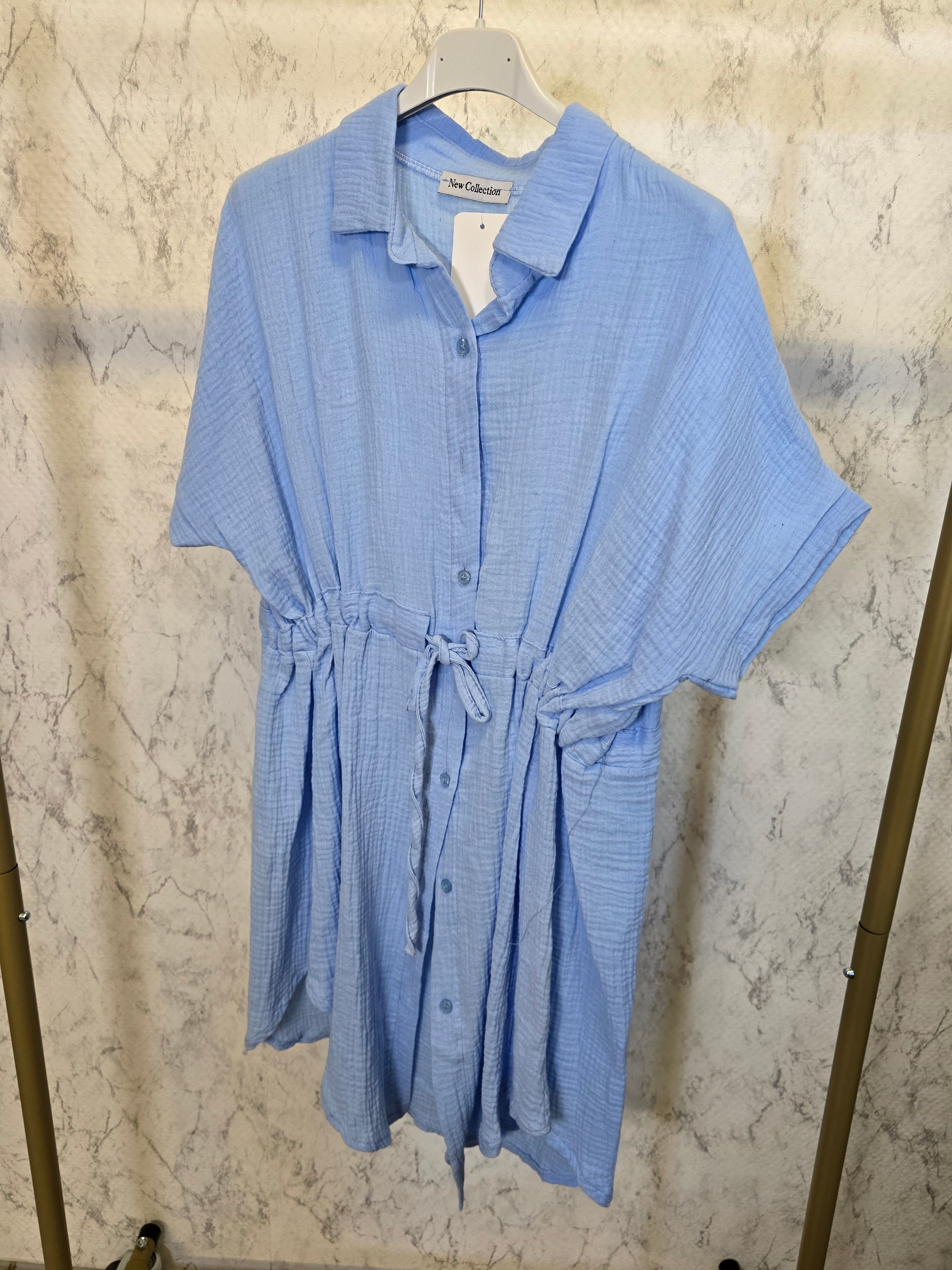 Musselin Kleid Baumwolle Sommer Unterknie lang