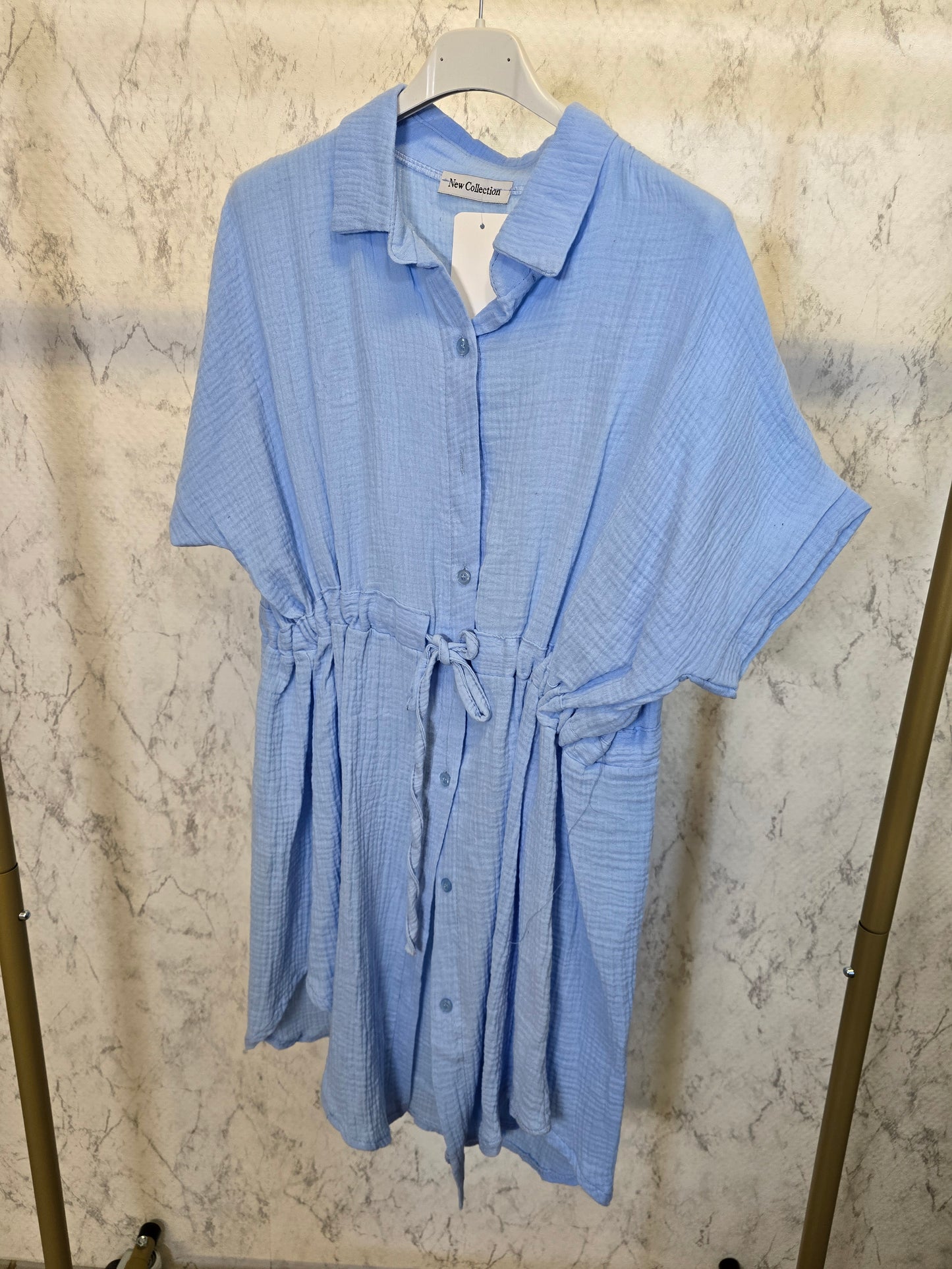 Musselin Kleid Baumwolle Sommer Unterknie lang