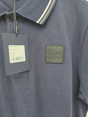 (Stange1) Cavalli Class Poloshirt navyblau Lederemblem