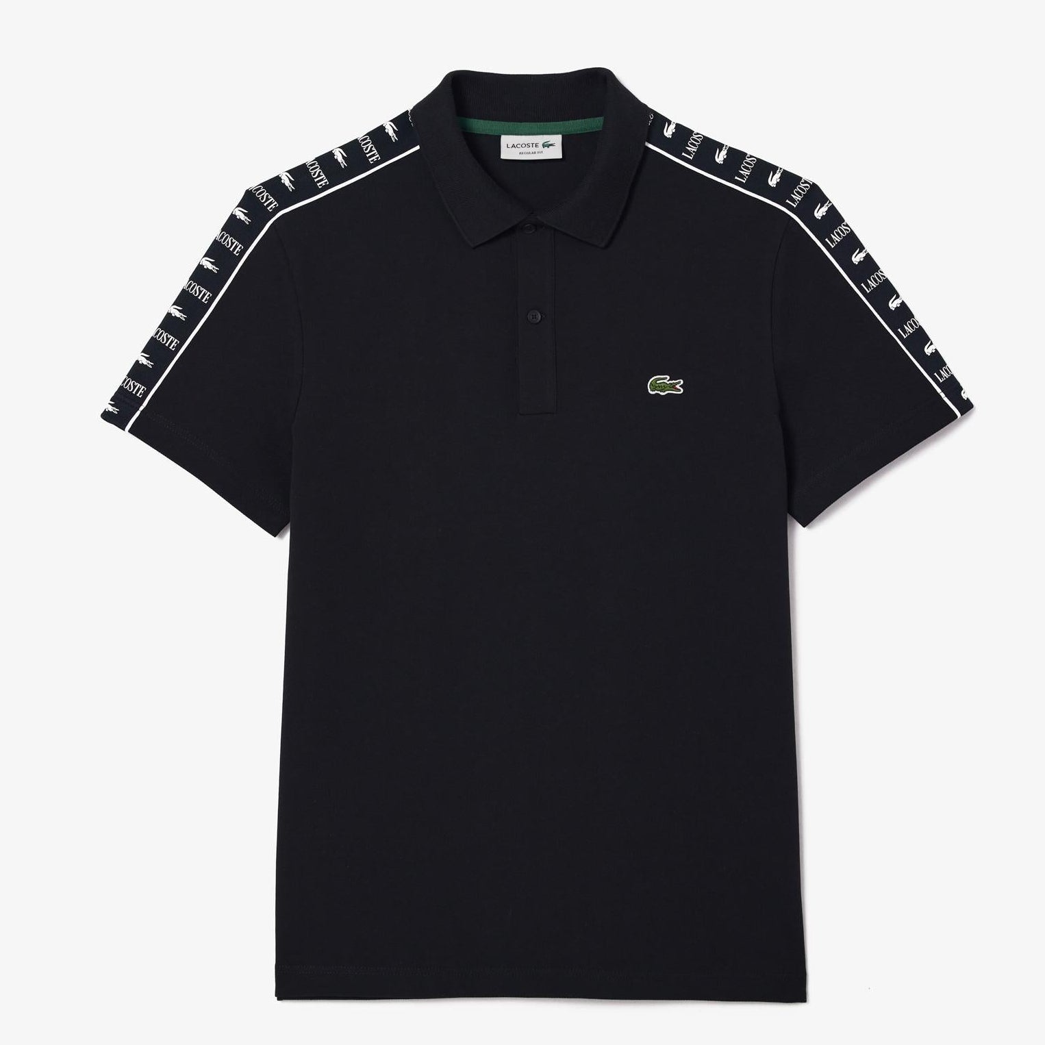 LACOSTE Poloshirt schwarz Schulter Logo -146-