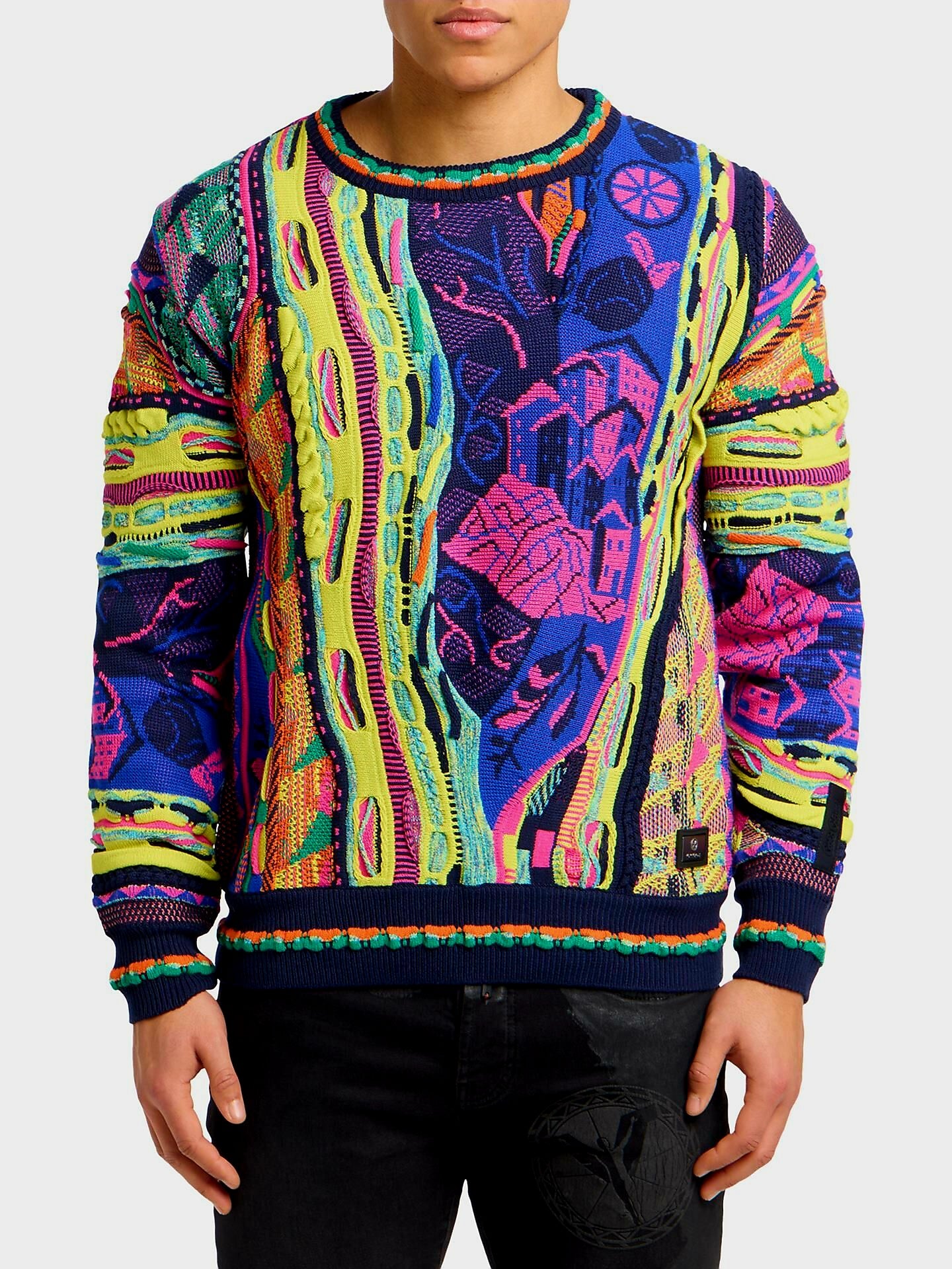 Carlo Colucci 3D Strickpullover Pullover neon bunt C12507 COL 101 (208)