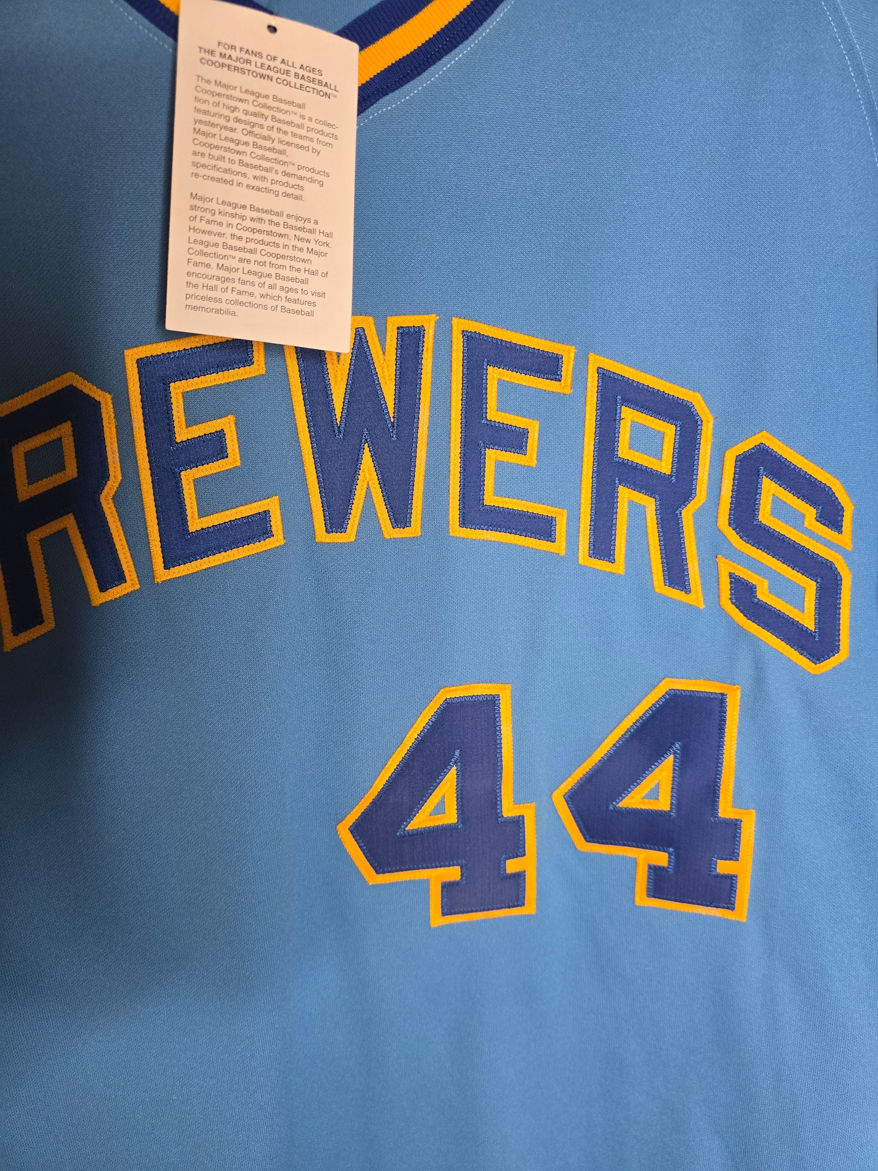 Vintage Mitchell & Ness Brewers 44 Shirt blau NEW With hang tag