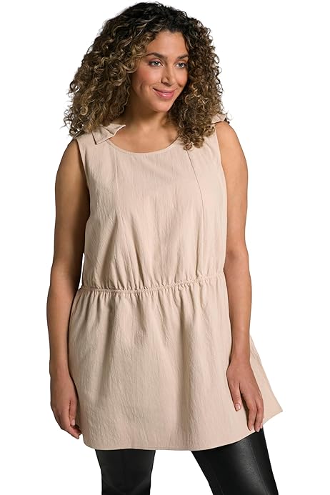 (U8) Ulla Popken Kleid Beige/grau 803677 300