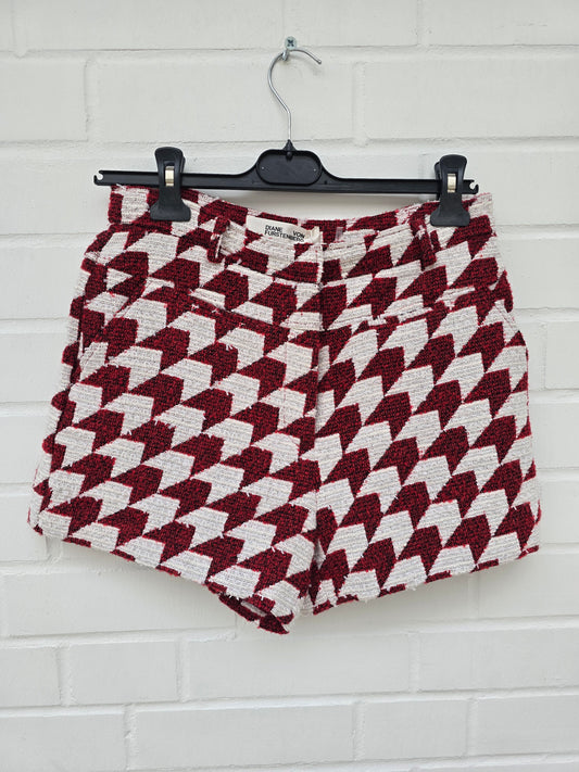 (Stange2) Diane von Furstenberg Short weiß rot kariert Gr S