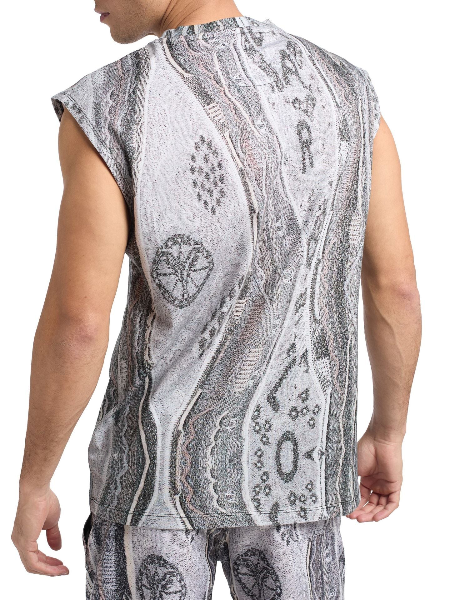 (121) Carlo Colucci Tanktop grau muster