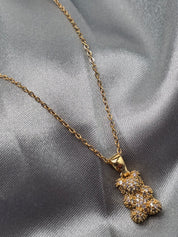 Halskette "Zirkonia Gumybear" Edelstahl 18k vergoldet gold/silber (21)