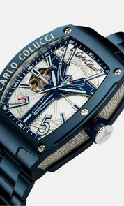 Nr23 Carlo Colucci Armbanduhr navyblau Metallarmband CC101-2 Hersteller Garantie 2 Jahre