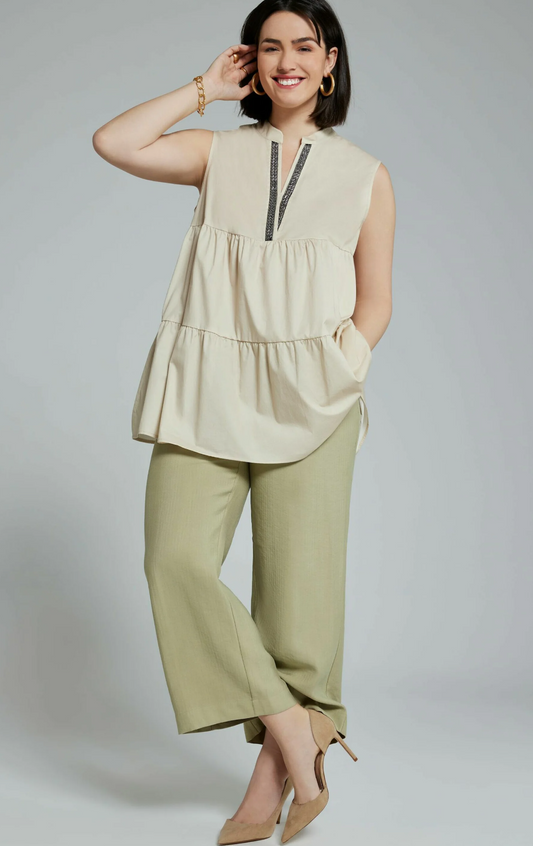 (U24) Ulla Popken Bluse hellbeige 804448 150